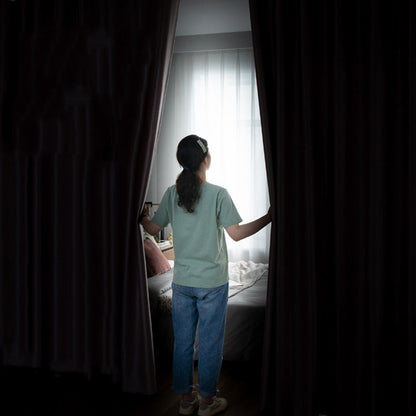 🔥The ultimate light-blocking solution! 🥰A godsend for those who love to sleep in.Self-Adhesive Blackout Curtain for Bedroom