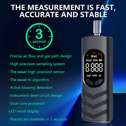 📢📢50% OFF !! ⏰🚔Rechargeable Alcohol Tester with LCD Screen and Voice Broadcast