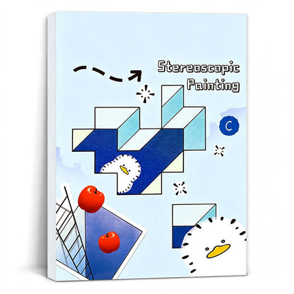 Kids 3D Stereoscopic Tracing Drawing Book with Coloring and Paper Cutting Activities