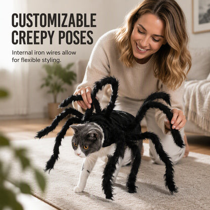 Halloween Pet Spider Costume Scary Plush Dog Cat Transformation Outfit