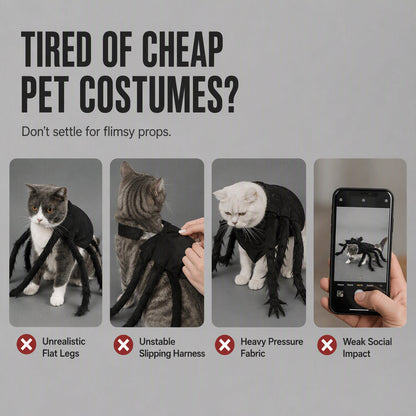Halloween Pet Spider Costume Scary Plush Dog Cat Transformation Outfit