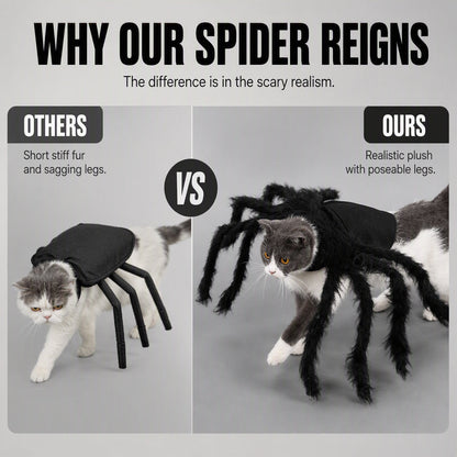 Halloween Pet Spider Costume Scary Plush Dog Cat Transformation Outfit
