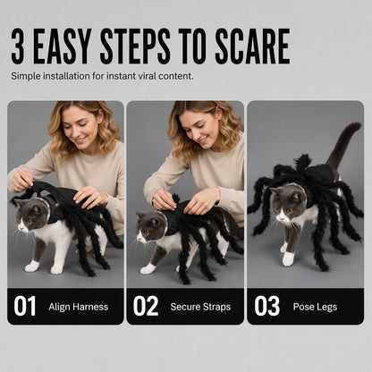 Halloween Pet Spider Costume Scary Plush Dog Cat Transformation Outfit