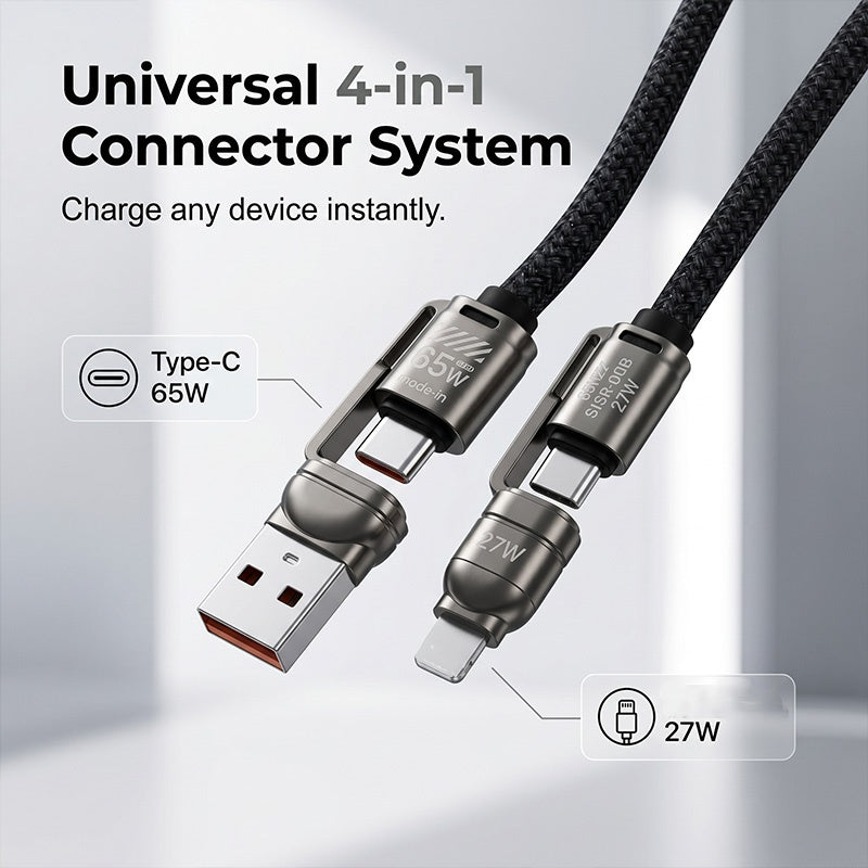 4-in-1 Crossbody Charging Cable Lanyard