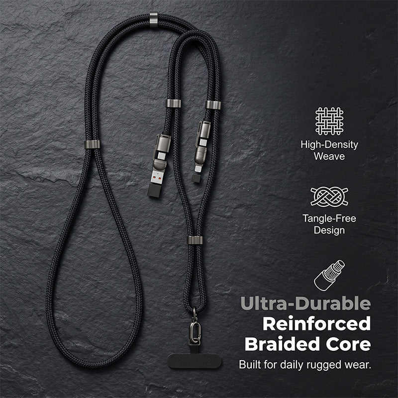 4-in-1 Crossbody Charging Cable Lanyard