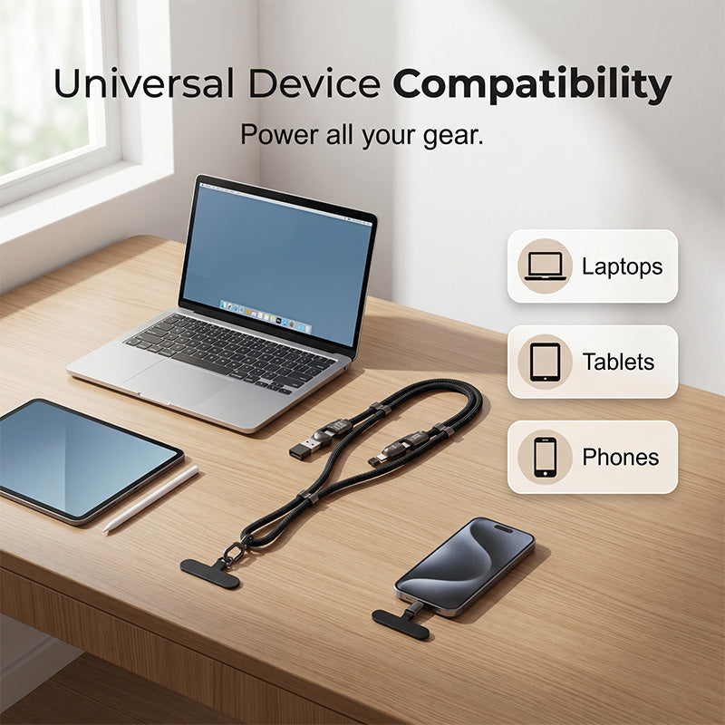 4-in-1 Crossbody Charging Cable Lanyard