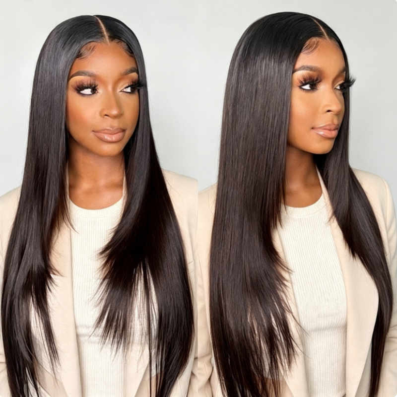 Pre-Plucked Straight Lace Wig – Natural Hairline & Heat-Resistant Design, No More Fake Look