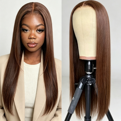 Pre-Plucked Straight Lace Wig – Natural Hairline & Heat-Resistant Design, No More Fake Look