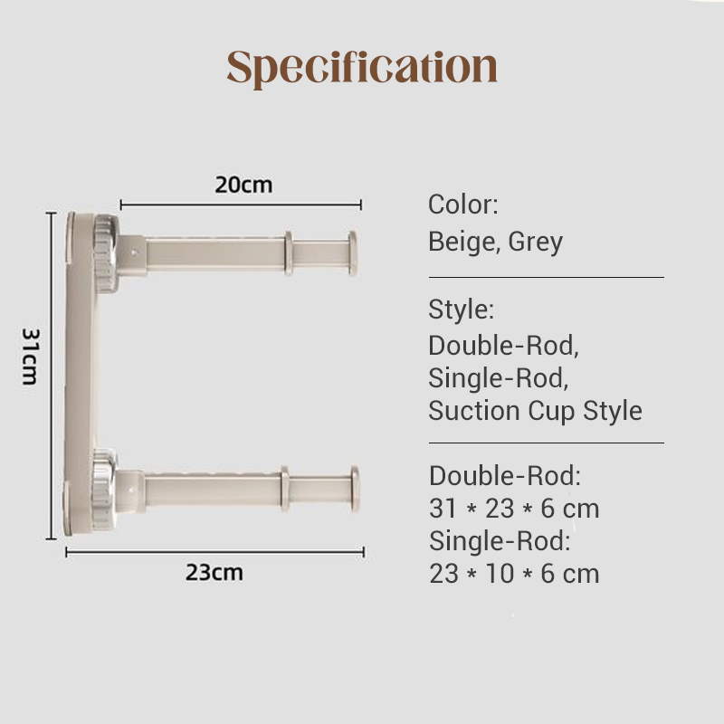 Foldable Telescopic Suction-Cup Hanger Rack