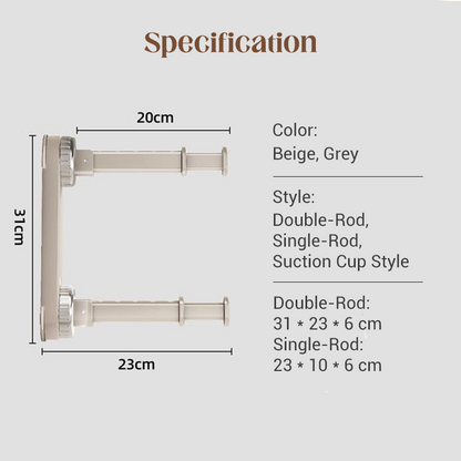Foldable Telescopic Suction-Cup Hanger Rack