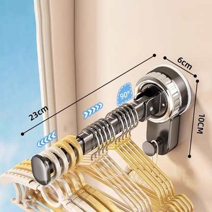 Foldable Telescopic Suction-Cup Hanger Rack