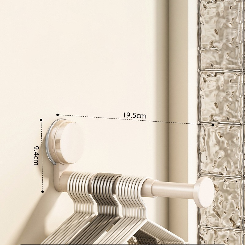 Foldable Telescopic Suction-Cup Hanger Rack