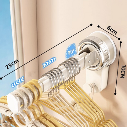 Foldable Telescopic Suction-Cup Hanger Rack