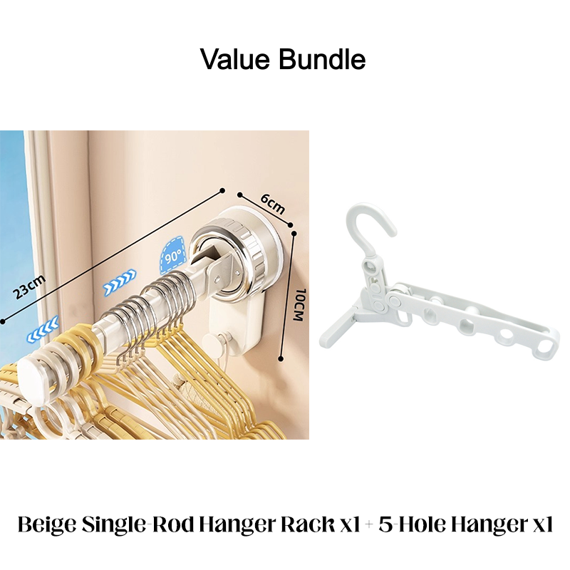 Foldable Telescopic Suction-Cup Hanger Rack