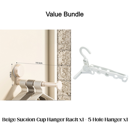 Foldable Telescopic Suction-Cup Hanger Rack