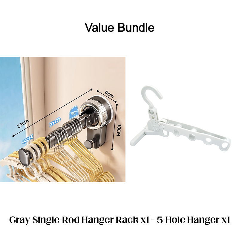 Foldable Telescopic Suction-Cup Hanger Rack
