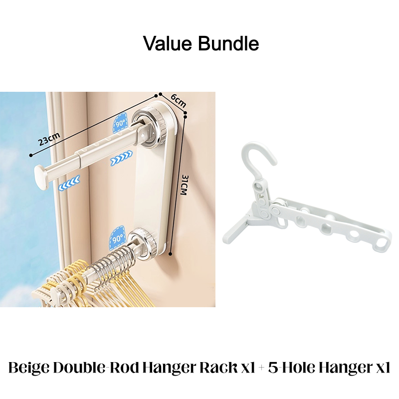 Foldable Telescopic Suction-Cup Hanger Rack