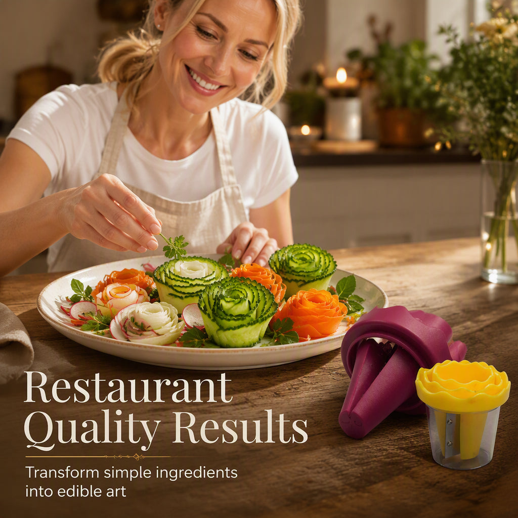 Manual Vegetable Spiralizer and Curler for Rose Flower Carving