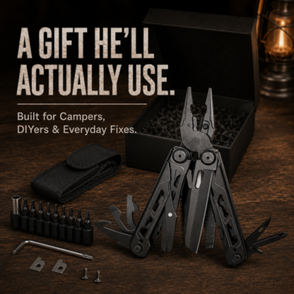 ⏳🔥LIMITED-TIME 50% OFF! ⏰🔧 Heavy‑Duty Folding Multi‑Tool Pliers, Portable Multi‑Function Survival Tool with Knife, Screwdriver, with Carry Pouch for Camping, Outdoor, Home Emergency Repair