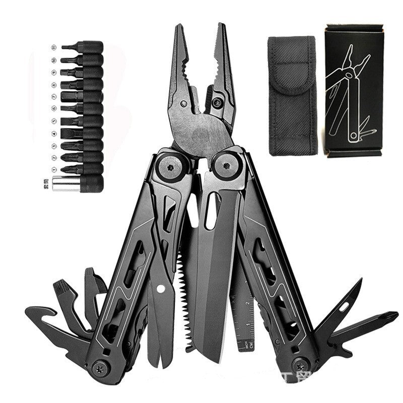 ⏳🔥LIMITED-TIME 50% OFF! ⏰🔧 Heavy‑Duty Folding Multi‑Tool Pliers, Portable Multi‑Function Survival Tool with Knife, Screwdriver, with Carry Pouch for Camping, Outdoor, Home Emergency Repair