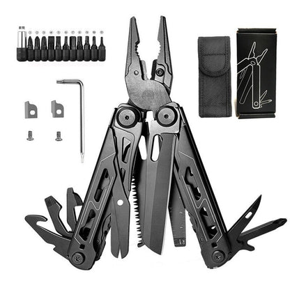 ⏳🔥LIMITED-TIME 50% OFF! ⏰🔧 Heavy‑Duty Folding Multi‑Tool Pliers, Portable Multi‑Function Survival Tool with Knife, Screwdriver, with Carry Pouch for Camping, Outdoor, Home Emergency Repair