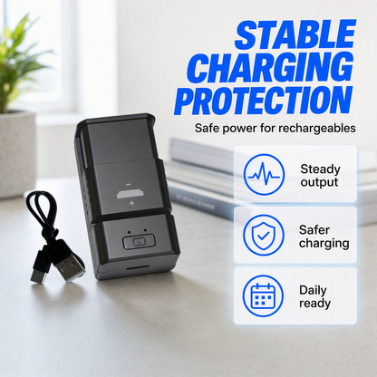 Recharge Coin Batteries Anywhere! Pocket USB-C One-Button Charger