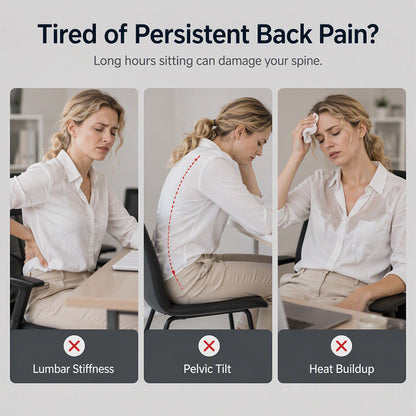 ✨Ergonomic Memory Foam Seat Cushion with Back Support – Stay Comfortable All Day, Perfect for Office, Car & Home