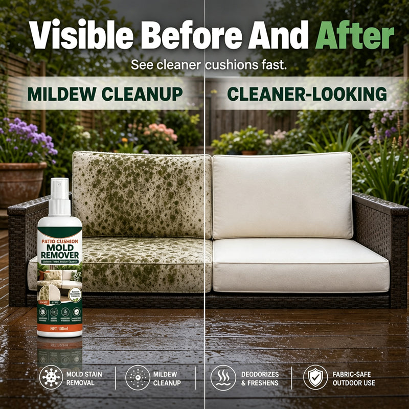 Remove Cushion Mold Instantly! No-Scrub Gentle Patio Fabric Spray