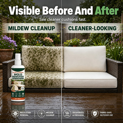 Remove Cushion Mold Instantly! No-Scrub Gentle Patio Fabric Spray