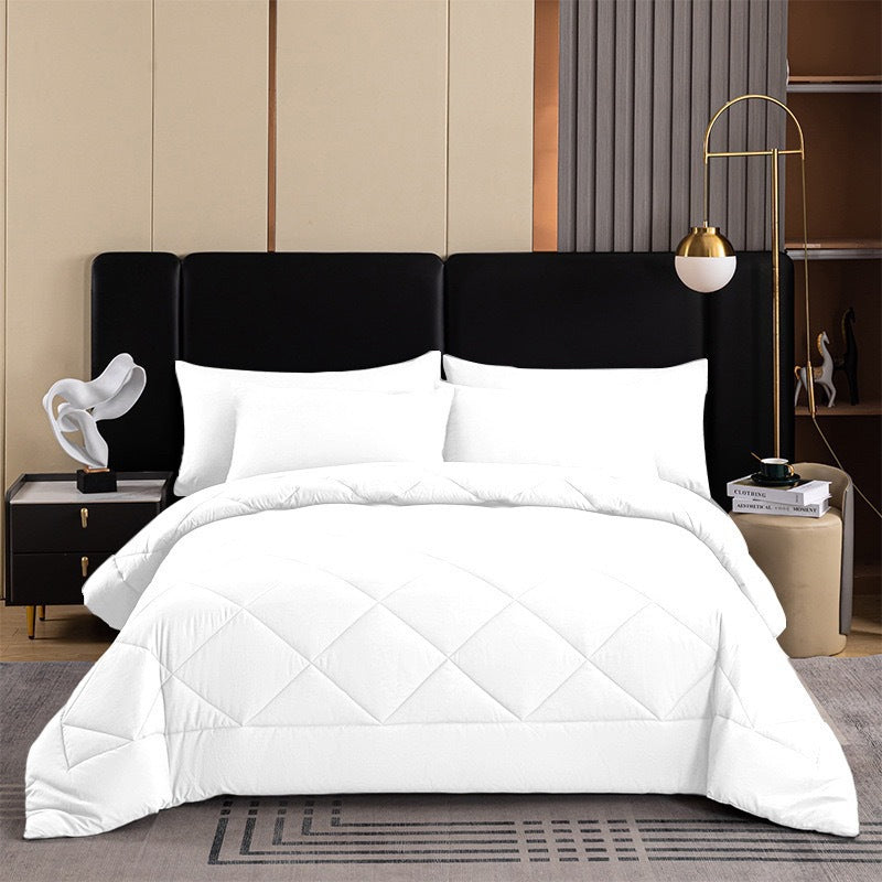 🛏️ Brushed Microfiber Comforter Set: Diamond Quilting, Moisture-Wicking, All-Season, with 2 Pillowcases