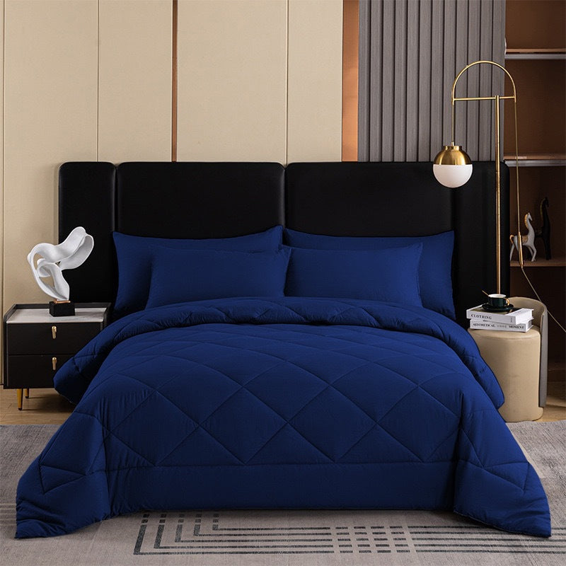 🛏️ Brushed Microfiber Comforter Set: Diamond Quilting, Moisture-Wicking, All-Season, with 2 Pillowcases