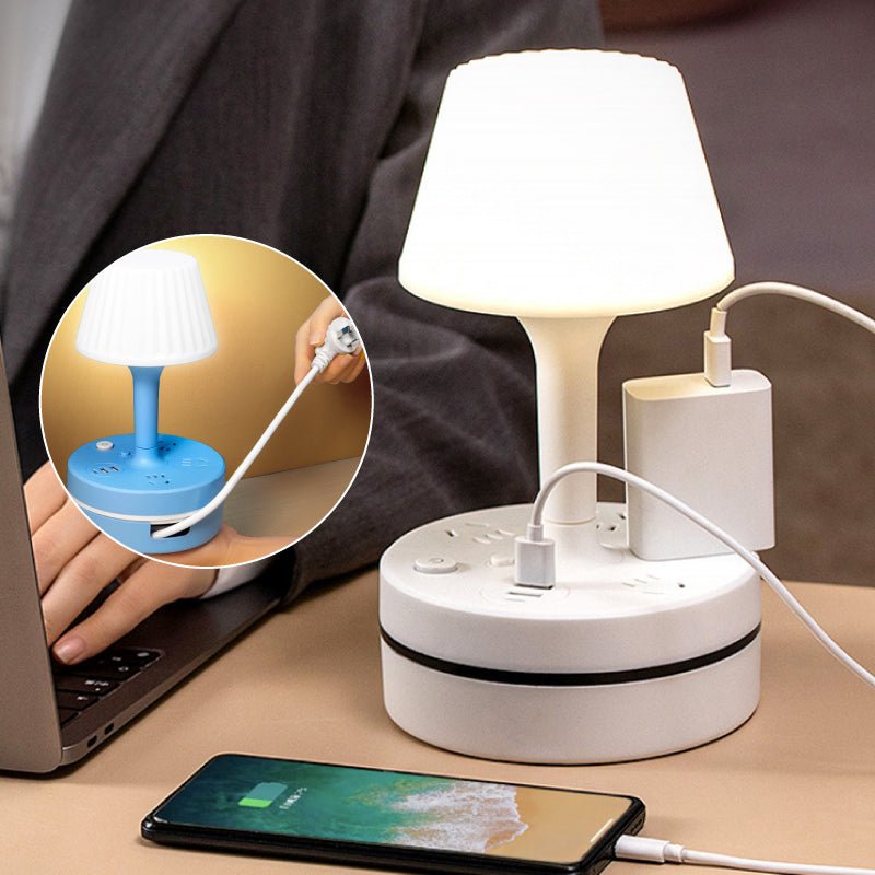 💡🔌 Bedside Lamp with USB & AC Outlets – 50% OFF! 3/4 AC, 2 USB, 1 Type-C – charge devices while you sleep. ⭐🏠