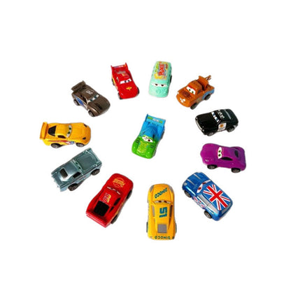 12-Pack Cartoon Mini Toy Car Set