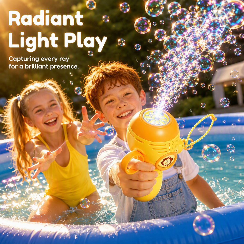 Mini Handheld Bubble Machine with LED Lights