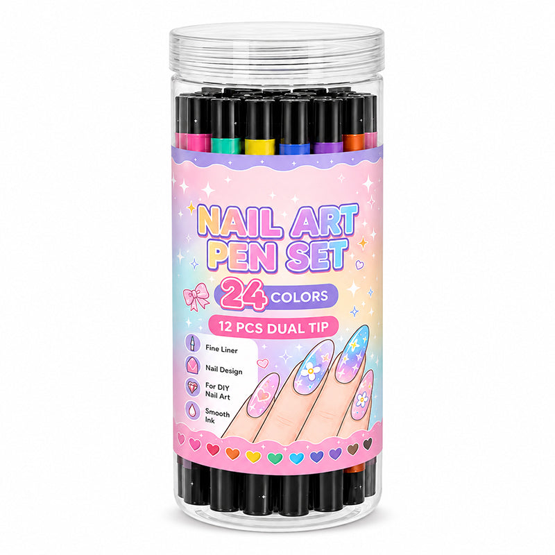 💅 LIMITED‑TIME 50% OFF! 💥 24 Colors Dual Ended Nail Art Pens Set – Creative, Salon‑Quality, Easy DIY ✨
