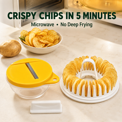 DIY Microwave Potato Chip Maker with Slicer Bowl Set
