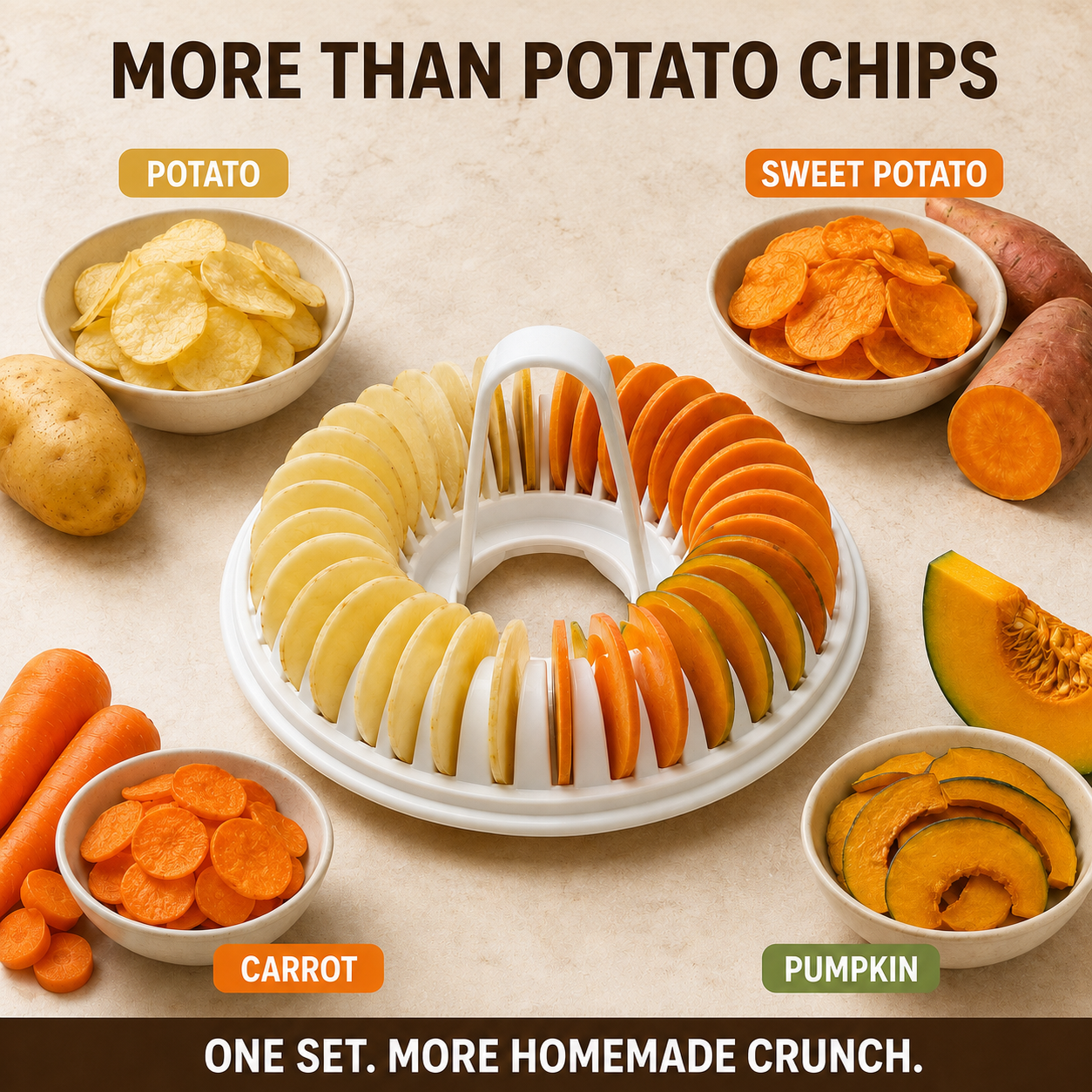 DIY Microwave Potato Chip Maker with Slicer Bowl Set