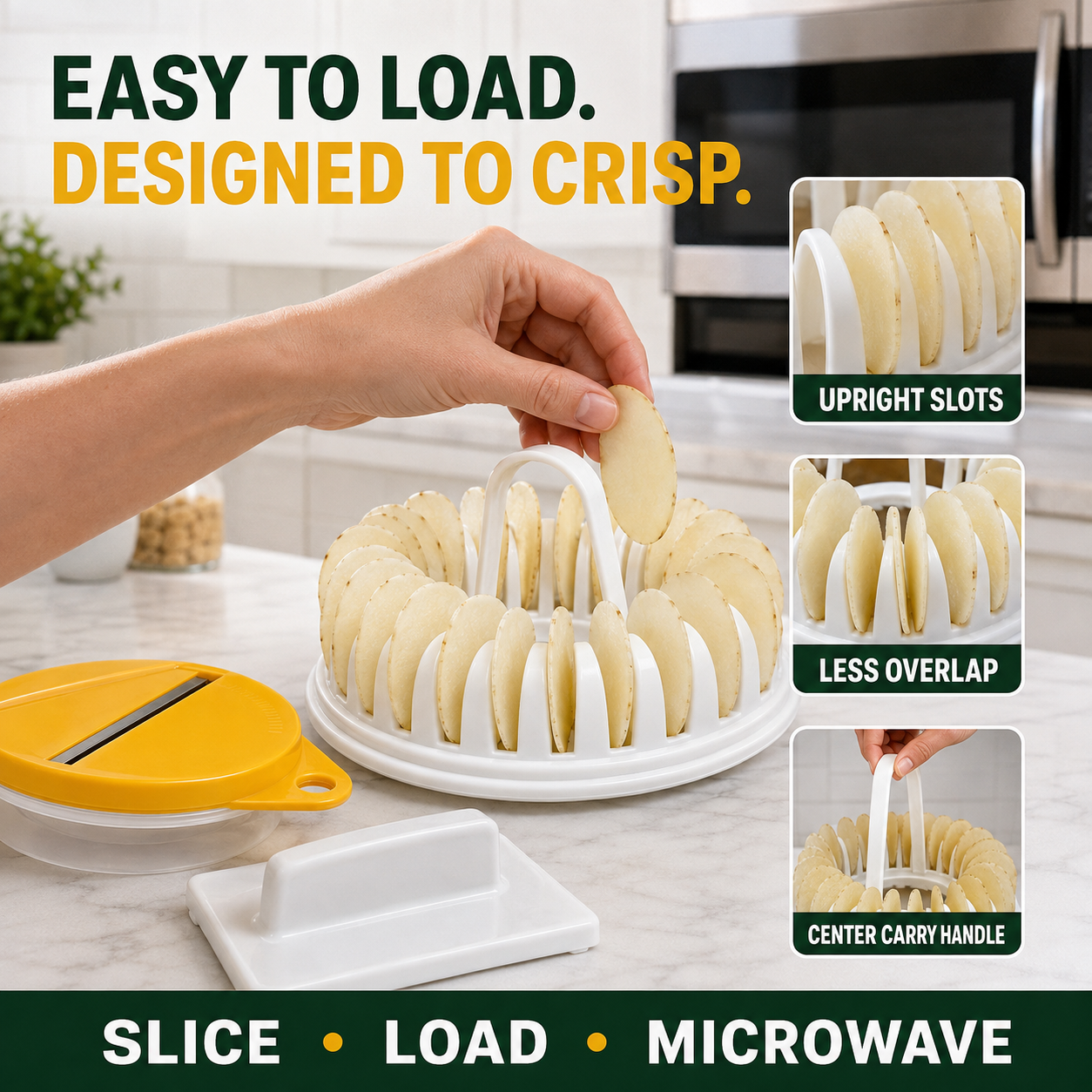 DIY Microwave Potato Chip Maker with Slicer Bowl Set