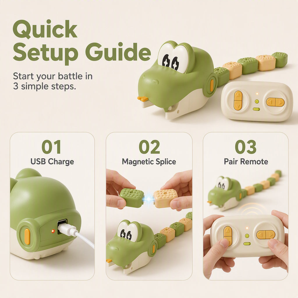 Remote Control Snake Toy with Magnetic Splicing Segments