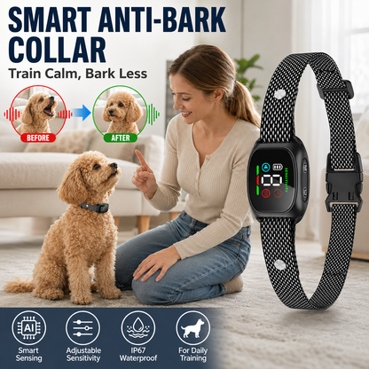 🥳2026 HOT SALE🥳💞50K+ SOLD! 🛡️🐾 50% OFF! Anti Bark Collar – Smart anti‑false triggering filters out other barks. IP67 waterproof & USB rechargeable – worry‑free training anywhere! 💦✅