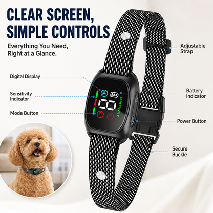 🥳2026 HOT SALE🥳💞50K+ SOLD! 🛡️🐾 50% OFF! Anti Bark Collar – Smart anti‑false triggering filters out other barks. IP67 waterproof & USB rechargeable – worry‑free training anywhere! 💦✅