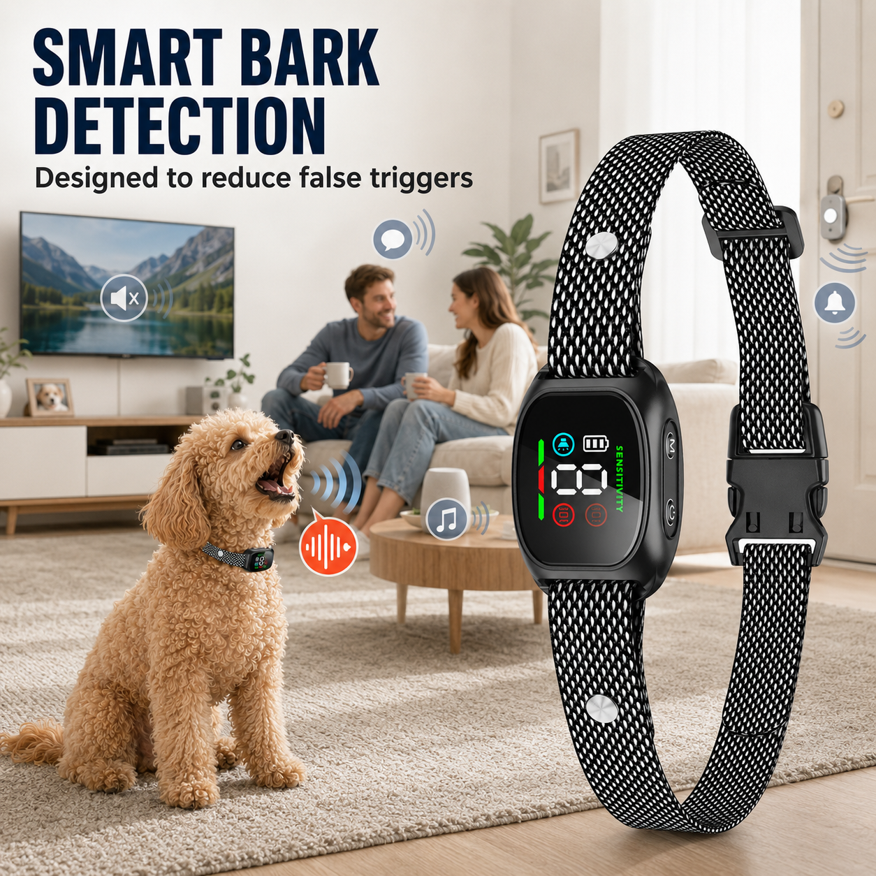 🥳2026 HOT SALE🥳💞50K+ SOLD! 🛡️🐾 50% OFF! Anti Bark Collar – Smart anti‑false triggering filters out other barks. IP67 waterproof & USB rechargeable – worry‑free training anywhere! 💦✅