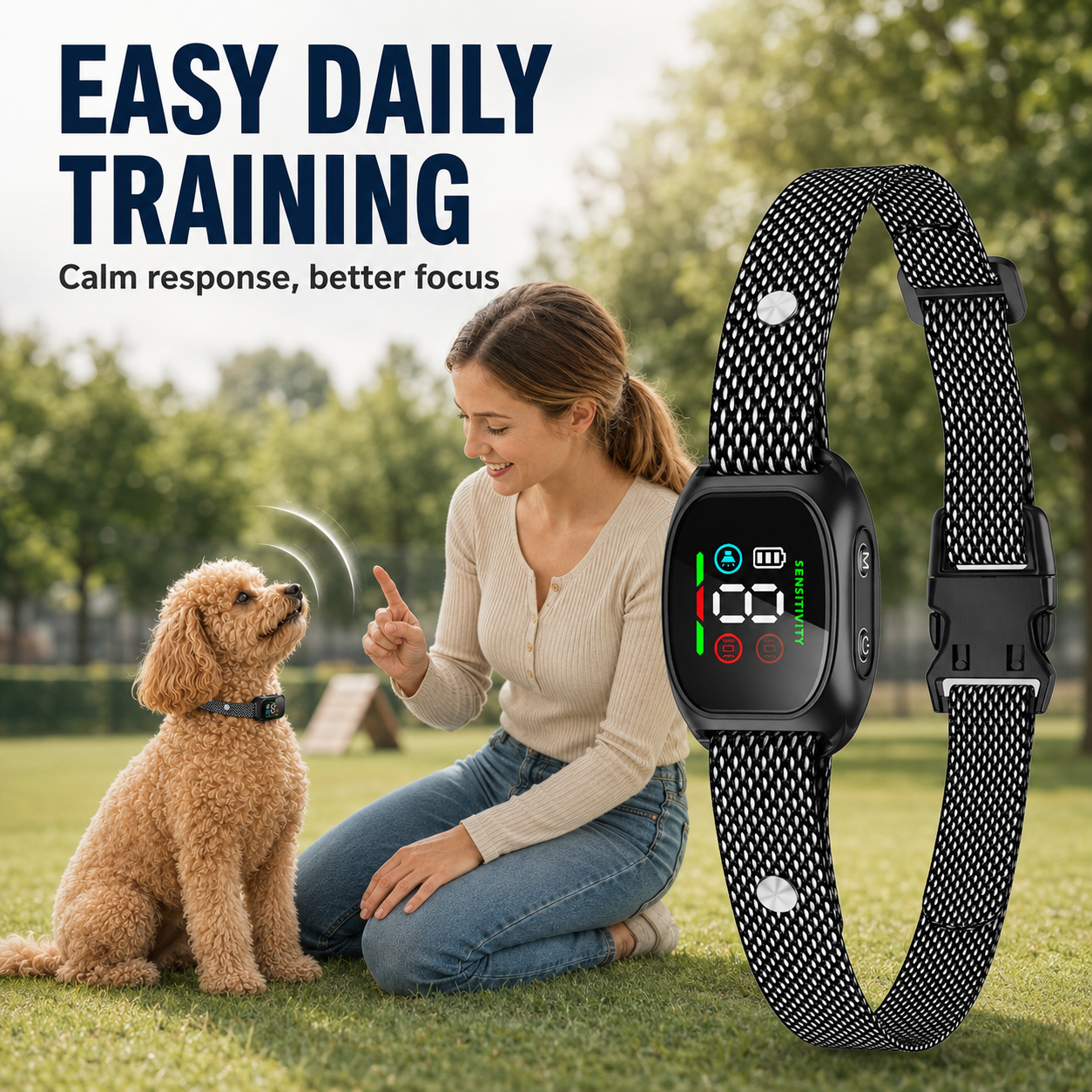 🥳2026 HOT SALE🥳💞50K+ SOLD! 🛡️🐾 50% OFF! Anti Bark Collar – Smart anti‑false triggering filters out other barks. IP67 waterproof & USB rechargeable – worry‑free training anywhere! 💦✅