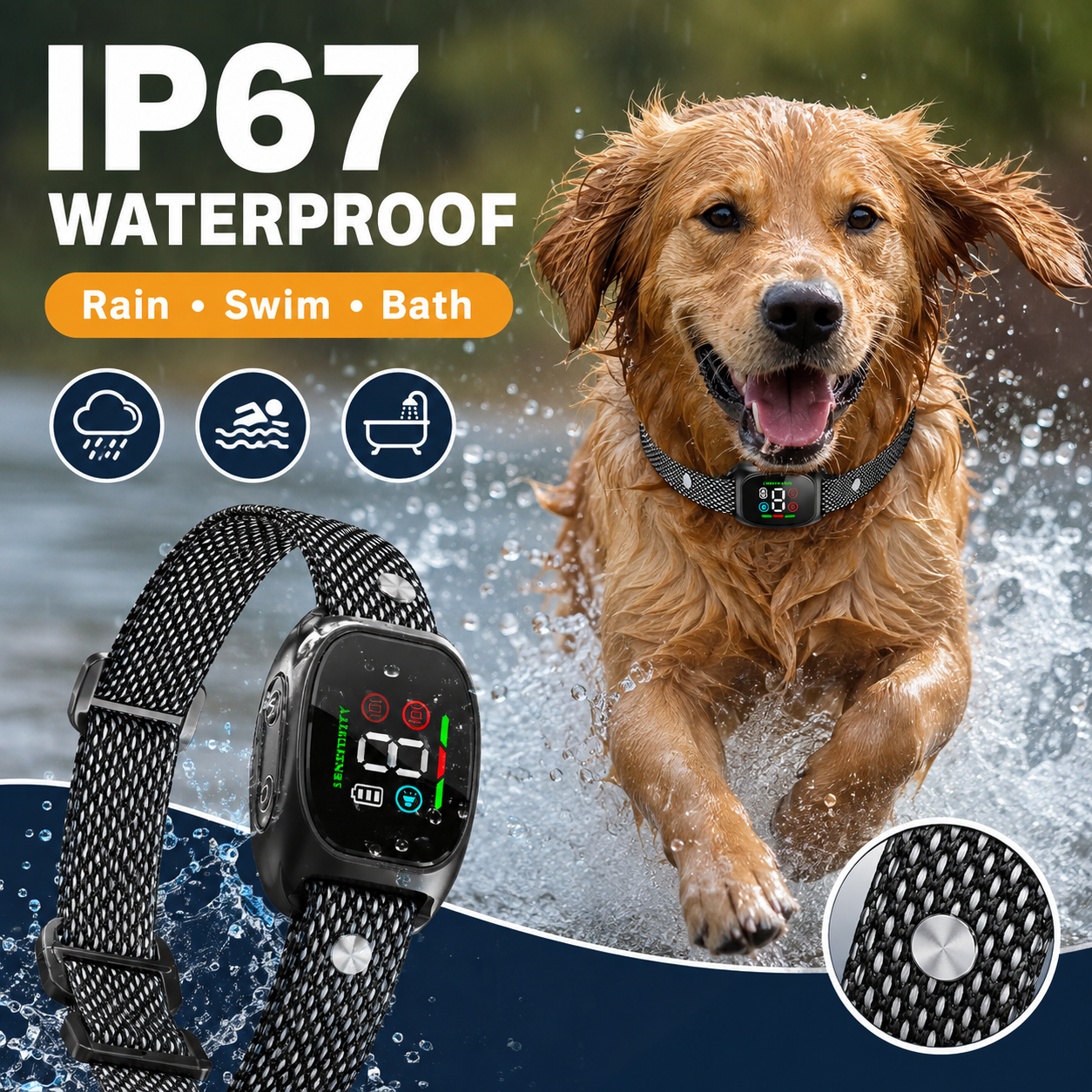 🥳2026 HOT SALE🥳💞50K+ SOLD! 🛡️🐾 50% OFF! Anti Bark Collar – Smart anti‑false triggering filters out other barks. IP67 waterproof & USB rechargeable – worry‑free training anywhere! 💦✅