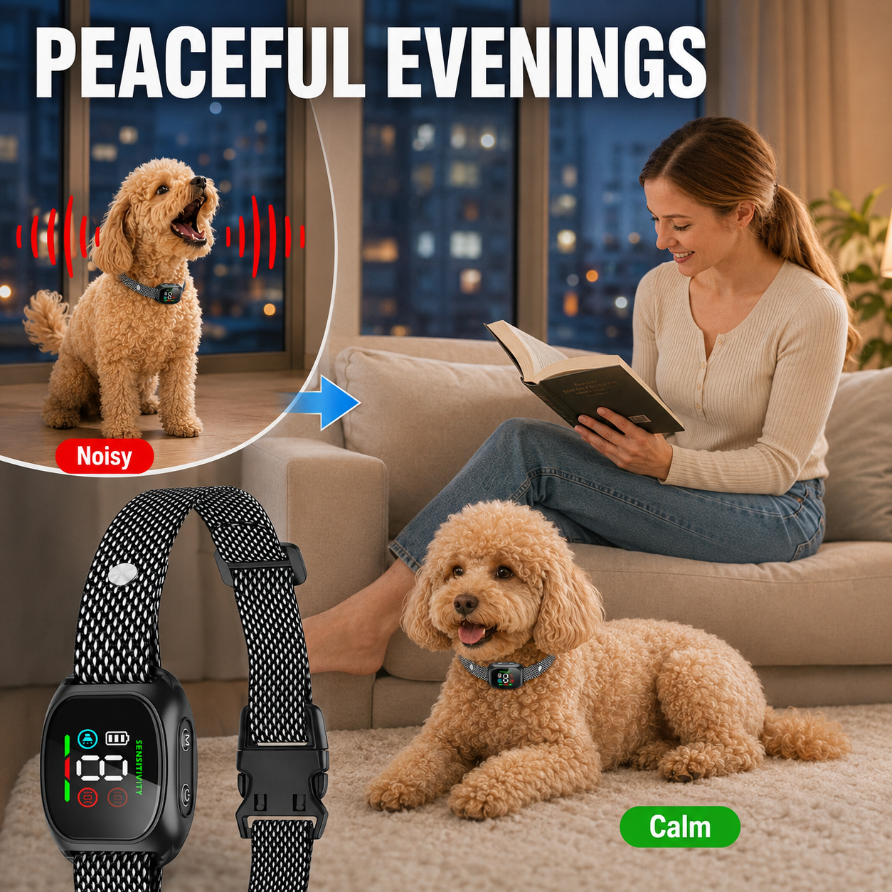 🥳2026 HOT SALE🥳💞50K+ SOLD! 🛡️🐾 50% OFF! Anti Bark Collar – Smart anti‑false triggering filters out other barks. IP67 waterproof & USB rechargeable – worry‑free training anywhere! 💦✅