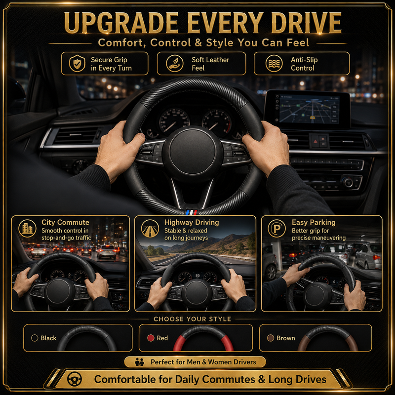 Universal Carbon Fiber Steering Wheel Cover