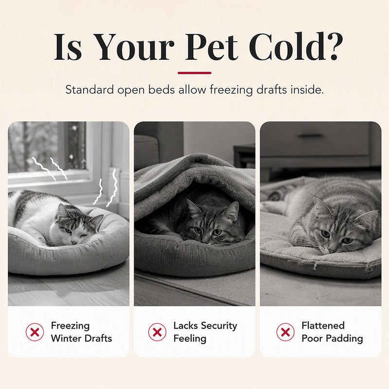 Semi-Enclosed Christmas Pet Bed Cave
