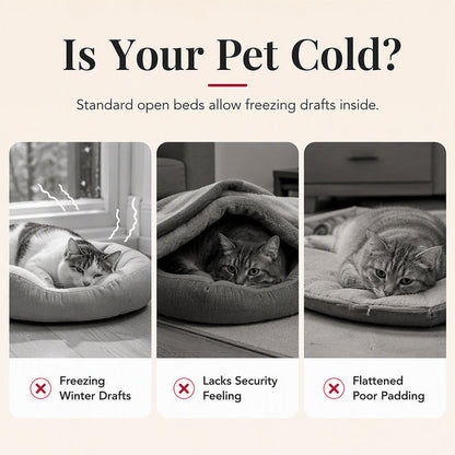 Semi-Enclosed Christmas Pet Bed Cave