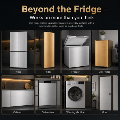 Self-Adhesive Brushed Metal Refrigerator Sticker