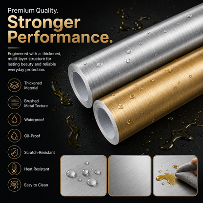 Self-Adhesive Brushed Metal Refrigerator Sticker